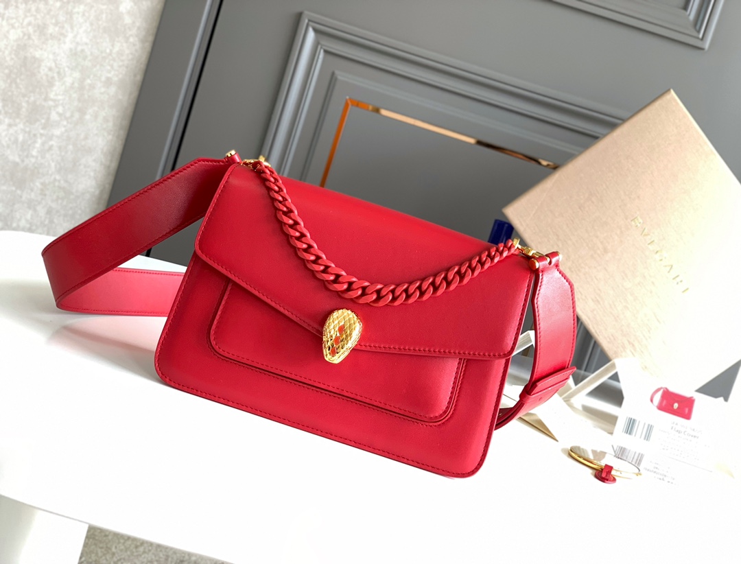 Bvlgari Serpenti Forever Medium Crossbody Bag Red